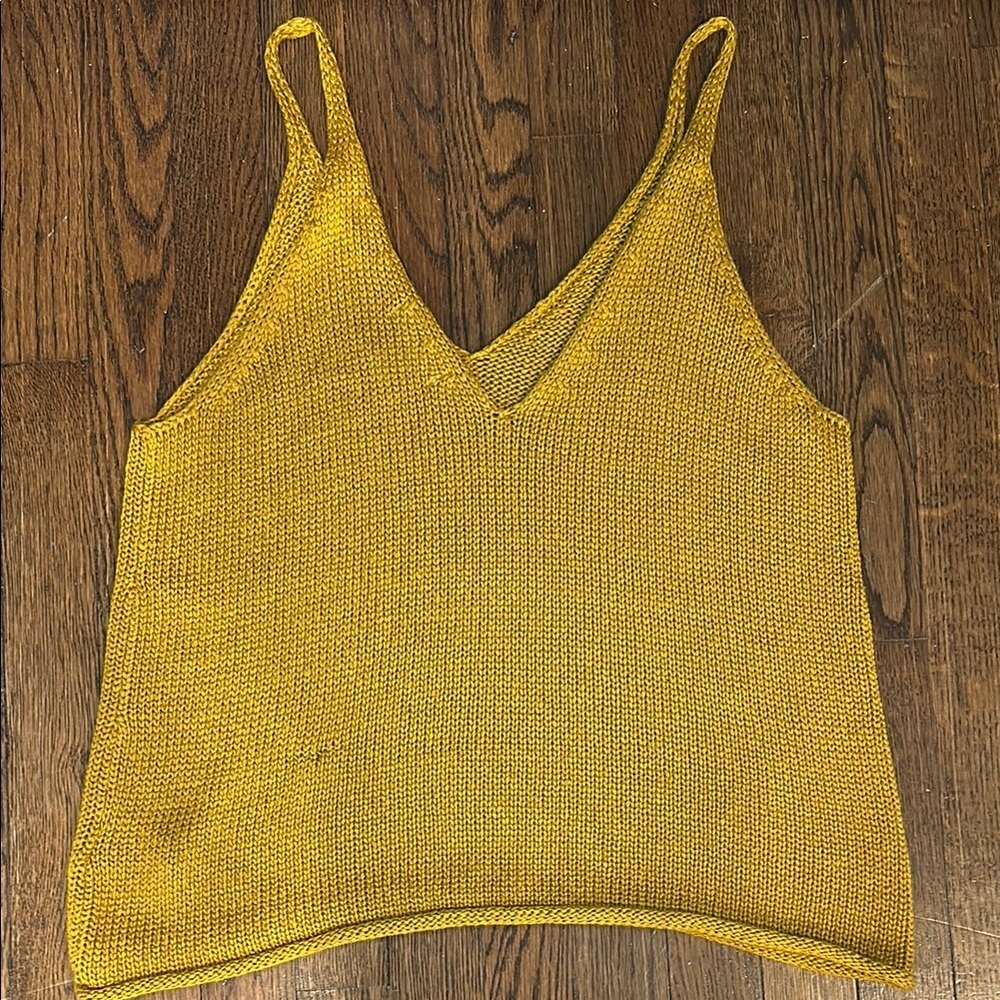 H&M Mustard Yellow Knit Tank Top